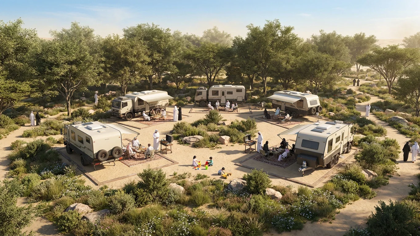 The camping ground among the trees