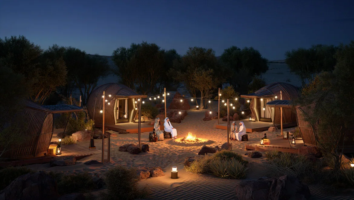 The fire circle after dark
