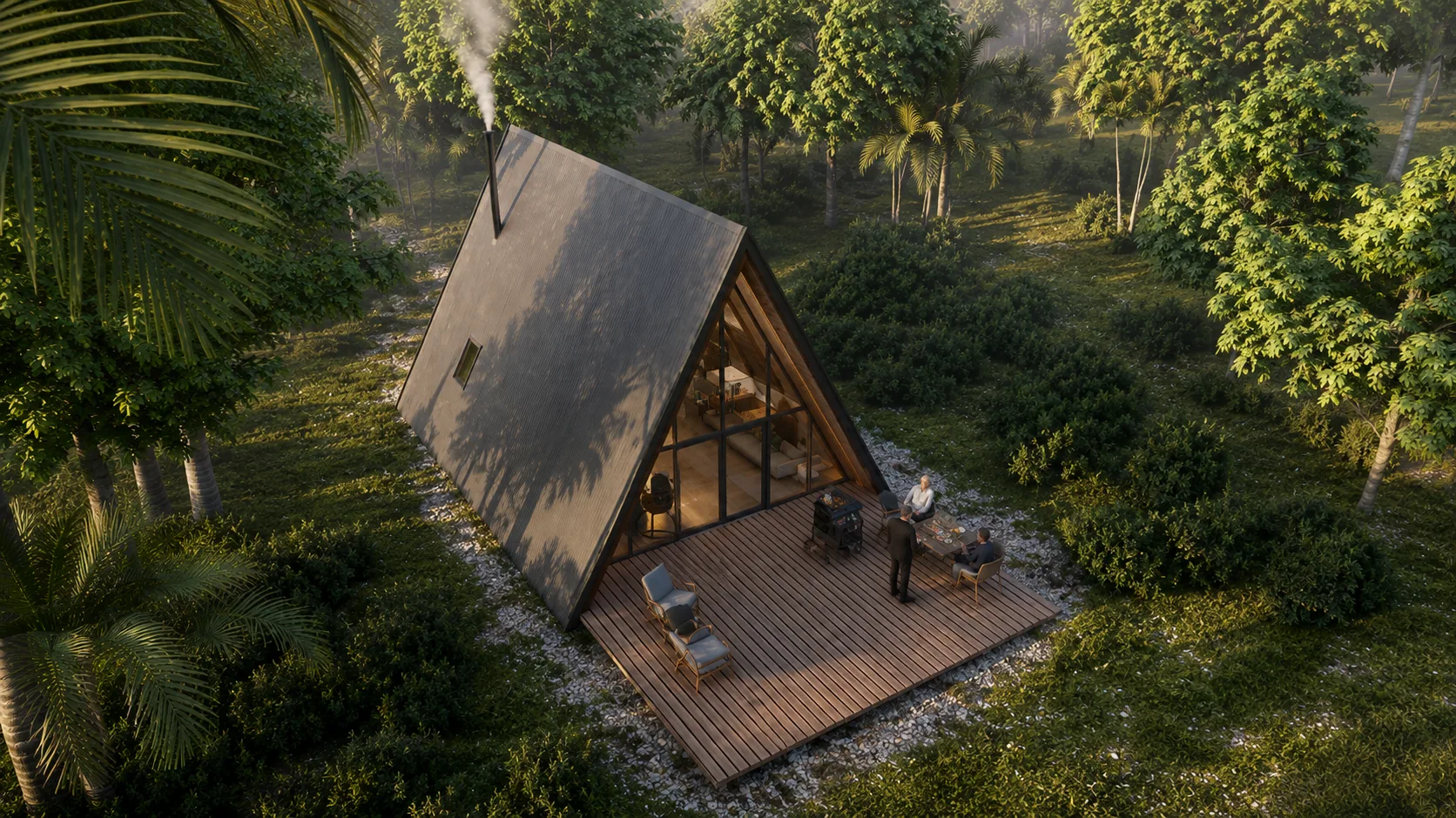 The cabin from above