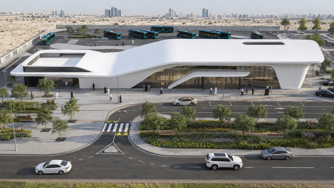 Delma Bus Station, modern option exterior 2