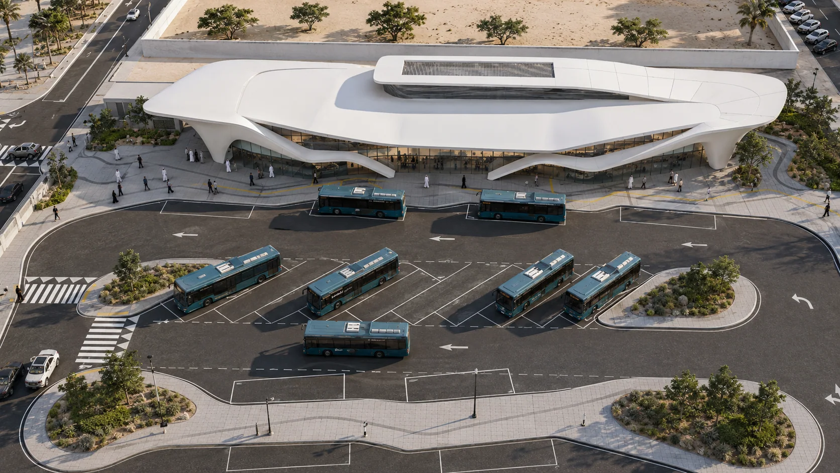 Khalifa City Bus Station, modern option exterior 1