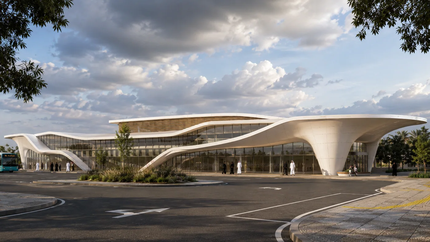Khalifa City Bus Station, modern option exterior 3