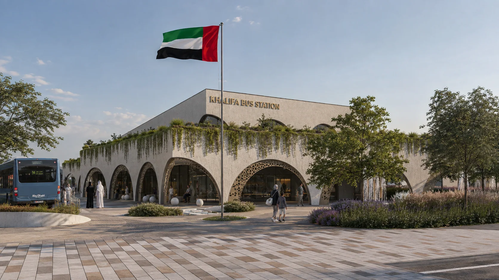 Khalifa City Bus Station, traditional option exterior 1