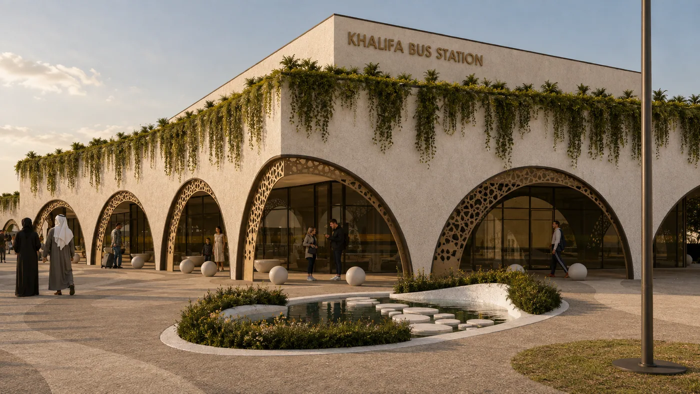 Khalifa City Bus Station, traditional option exterior 4