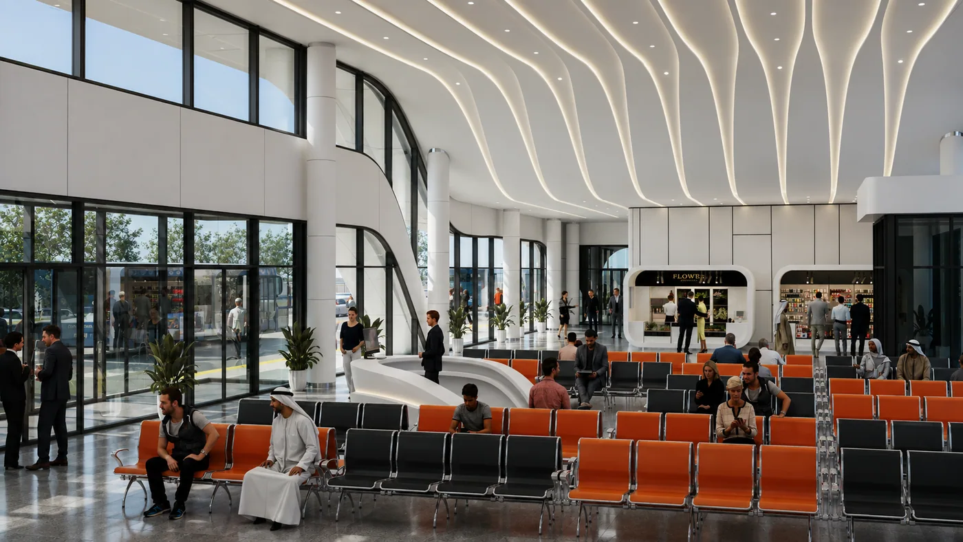 Shakhbout City Bus Station, modern option interior 2