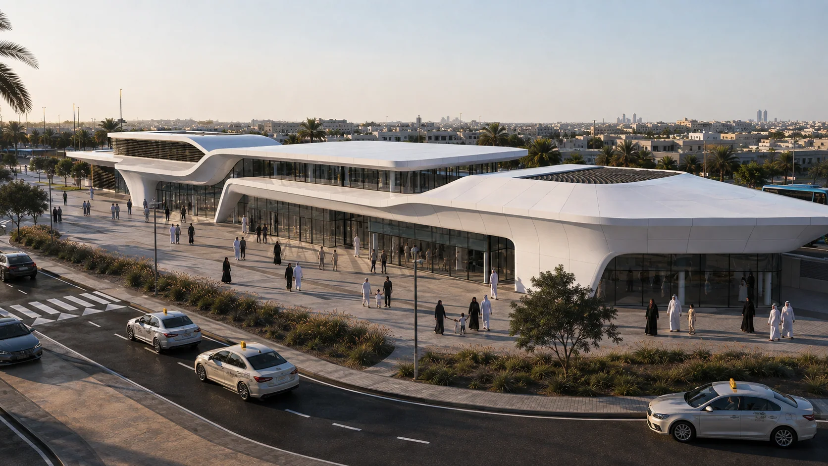 Shakhbout City Bus Station, modern option exterior 1