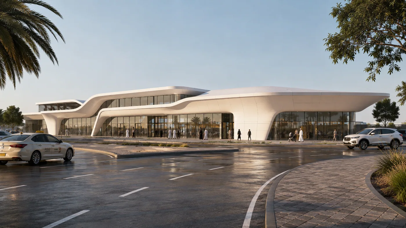 Shakhbout City Bus Station, modern option exterior 2