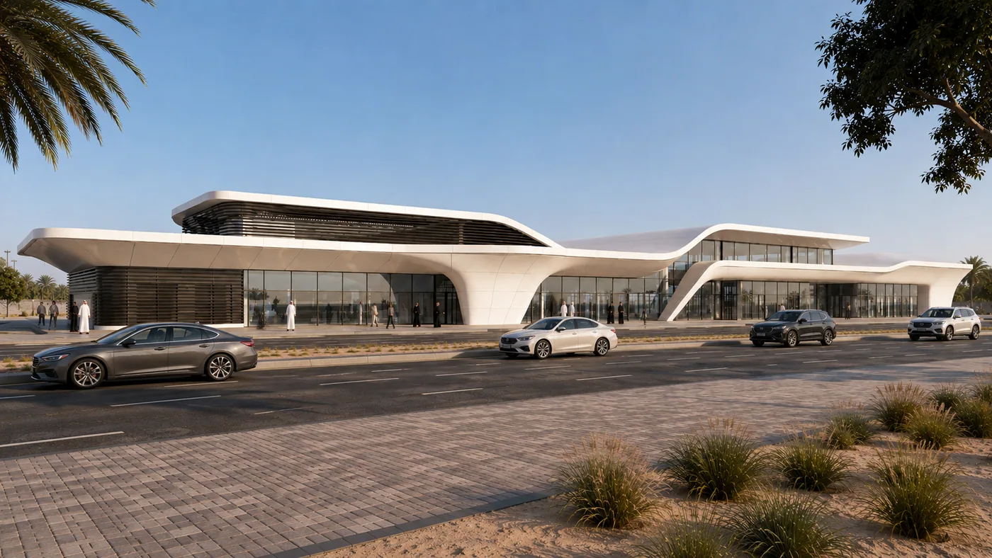 Shakhbout City Bus Station, modern option exterior 3