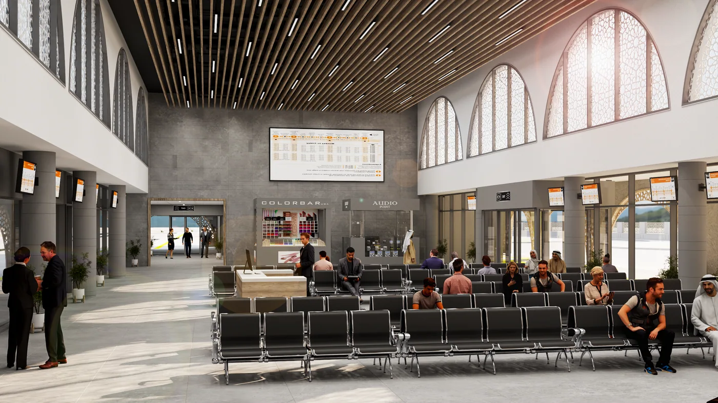 Shakhbout City Bus Station, traditional option interior 1