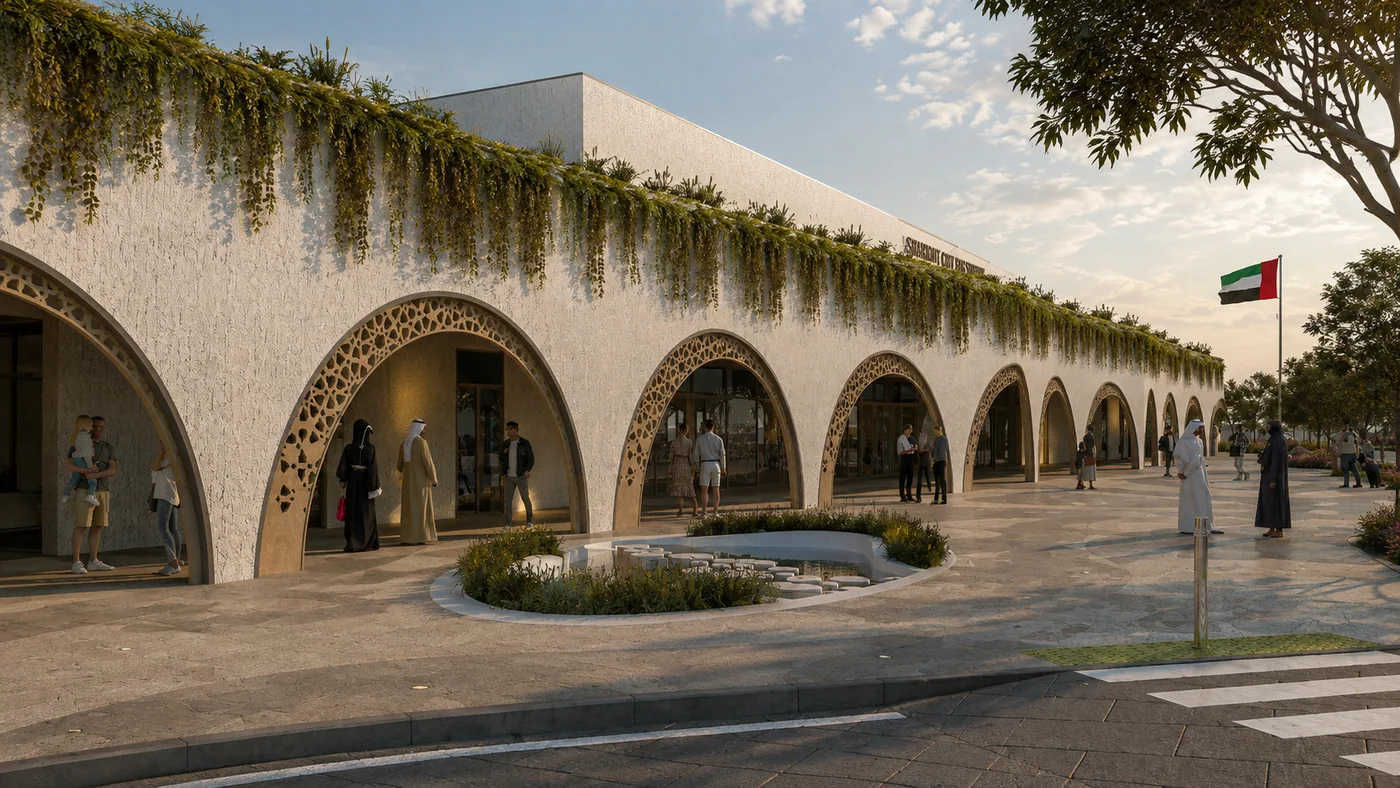 Shakhbout City Bus Station, traditional option exterior 2