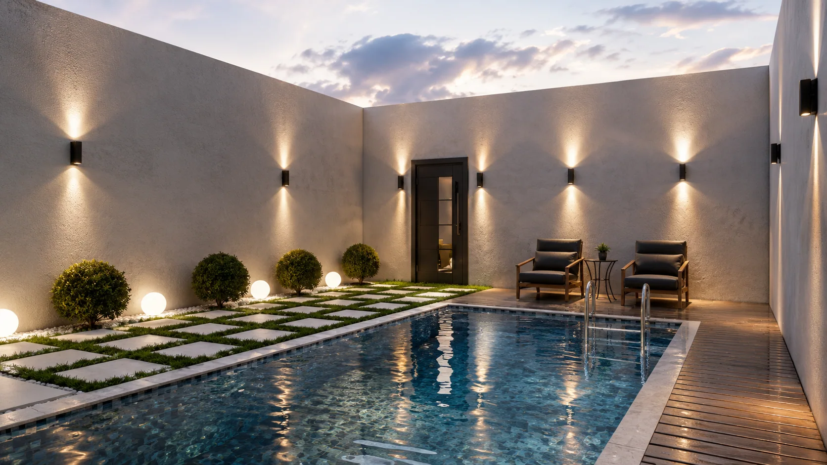 The pool and lounge terrace