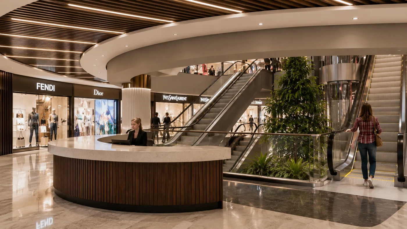 Escalators in the atrium