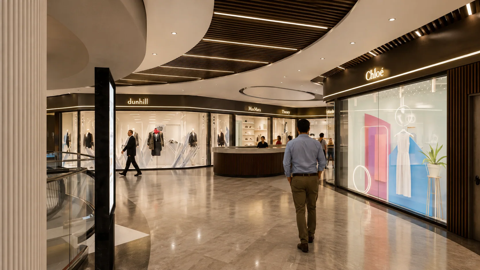 The retail street inside