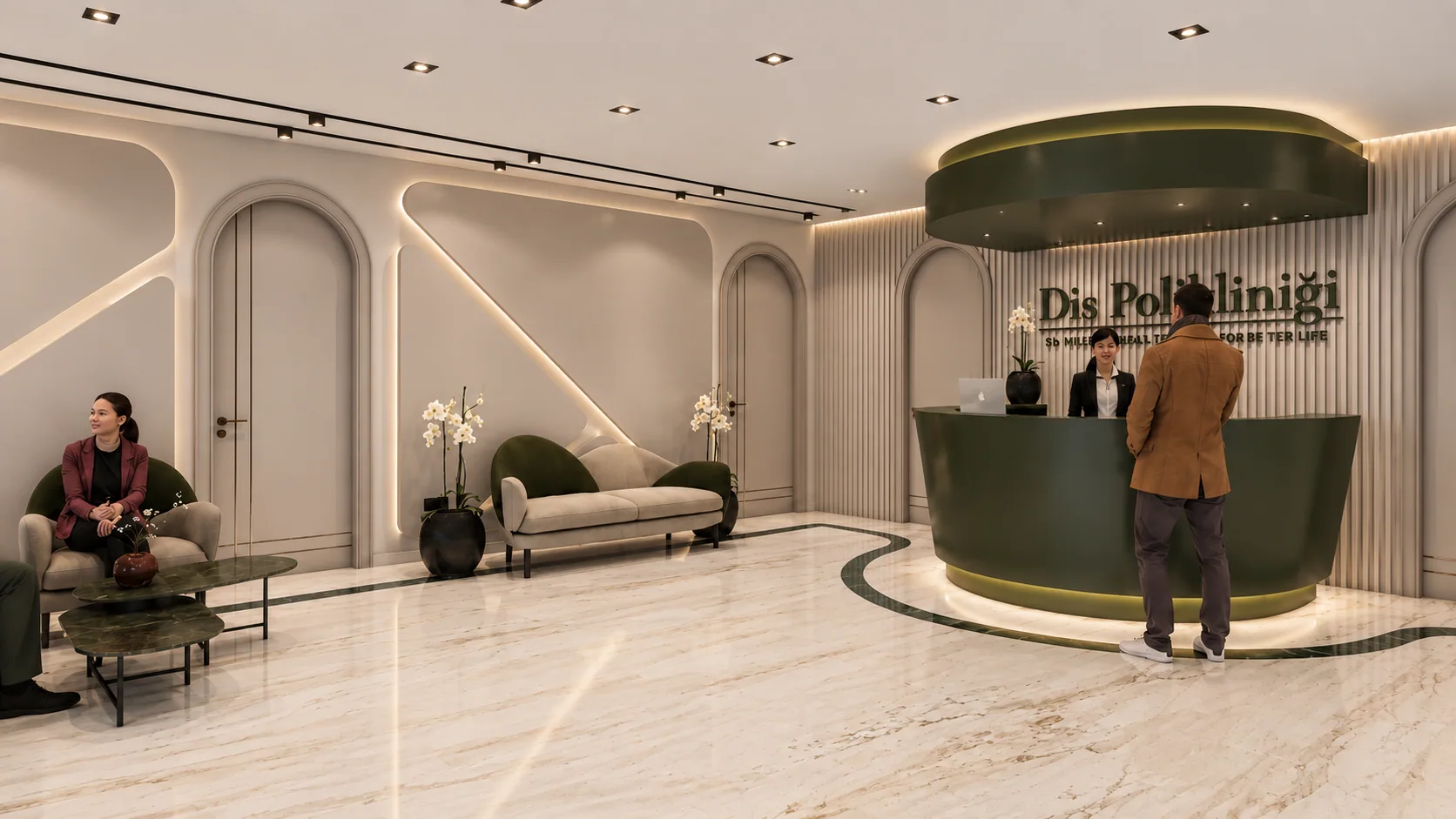 The reception desk