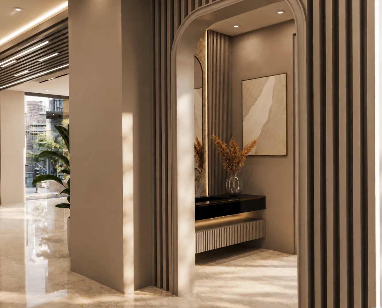 The corridor to the treatment rooms