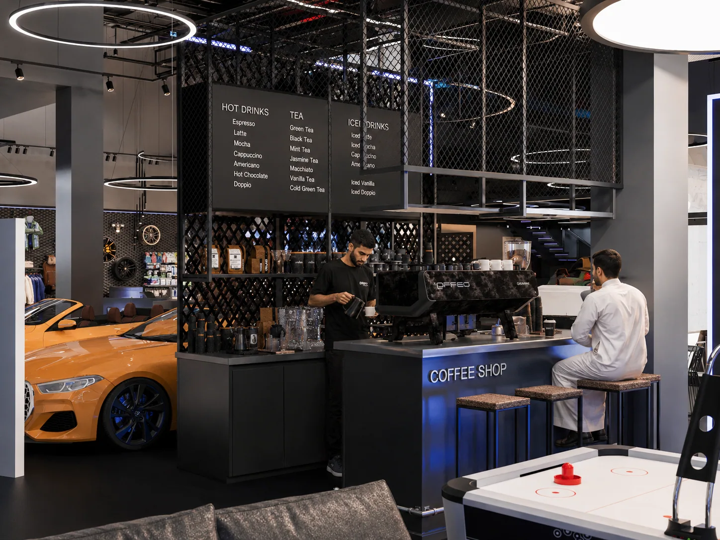 The coffee shop counter
