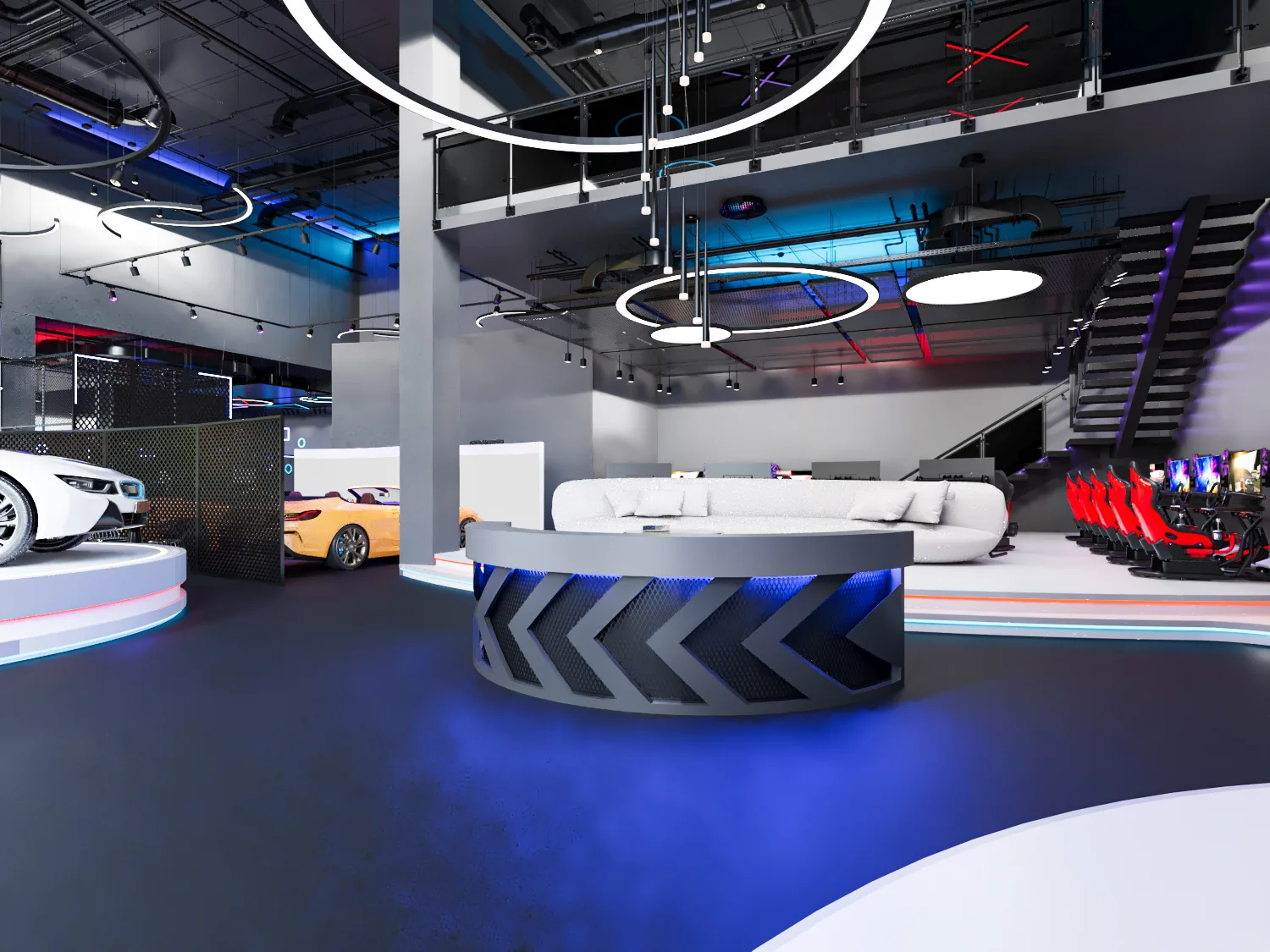 The main hall and mezzanine