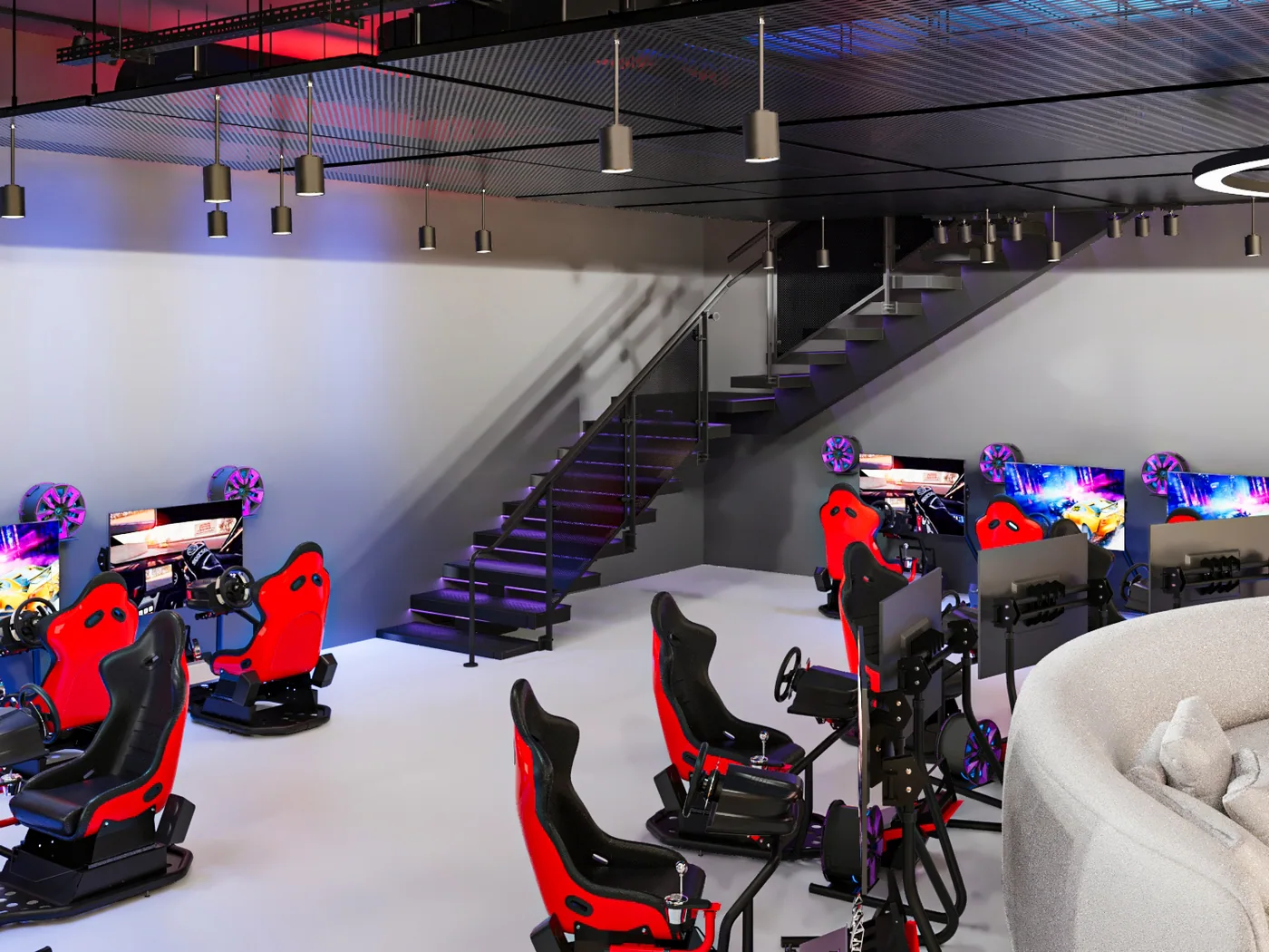 The simulator racing bay