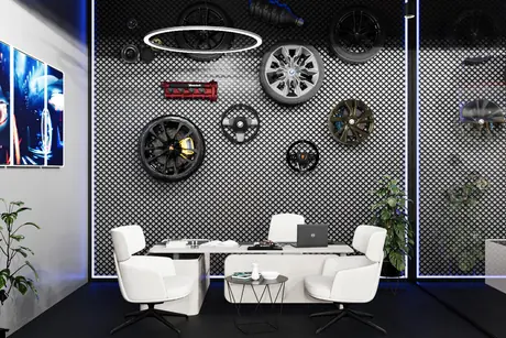 Meeting room behind the wheel wall