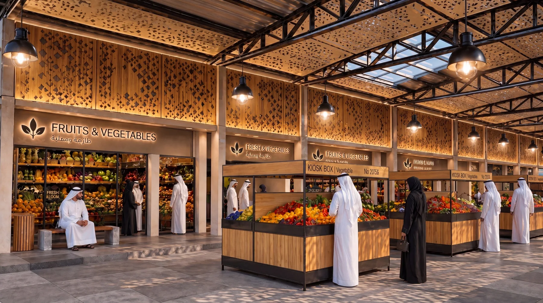 Fruit and vegetable market, after