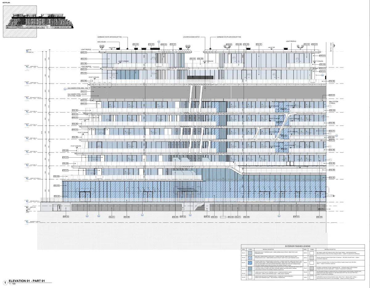 Exterior elevation drawing sheet