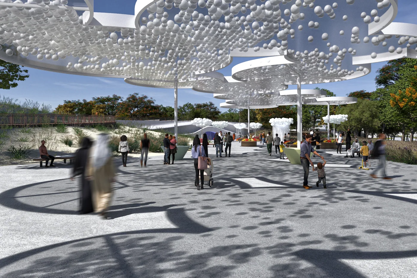 The cloud canopy over the events deck