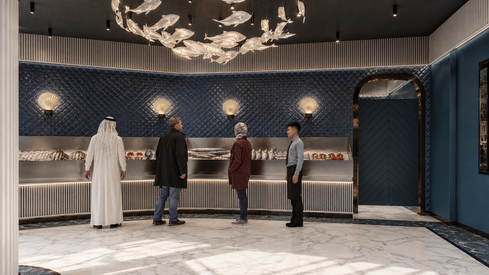 The fish display counter