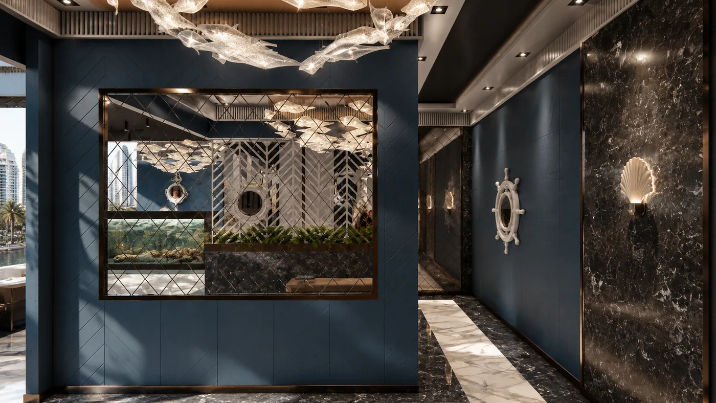 Wall detail and mirror