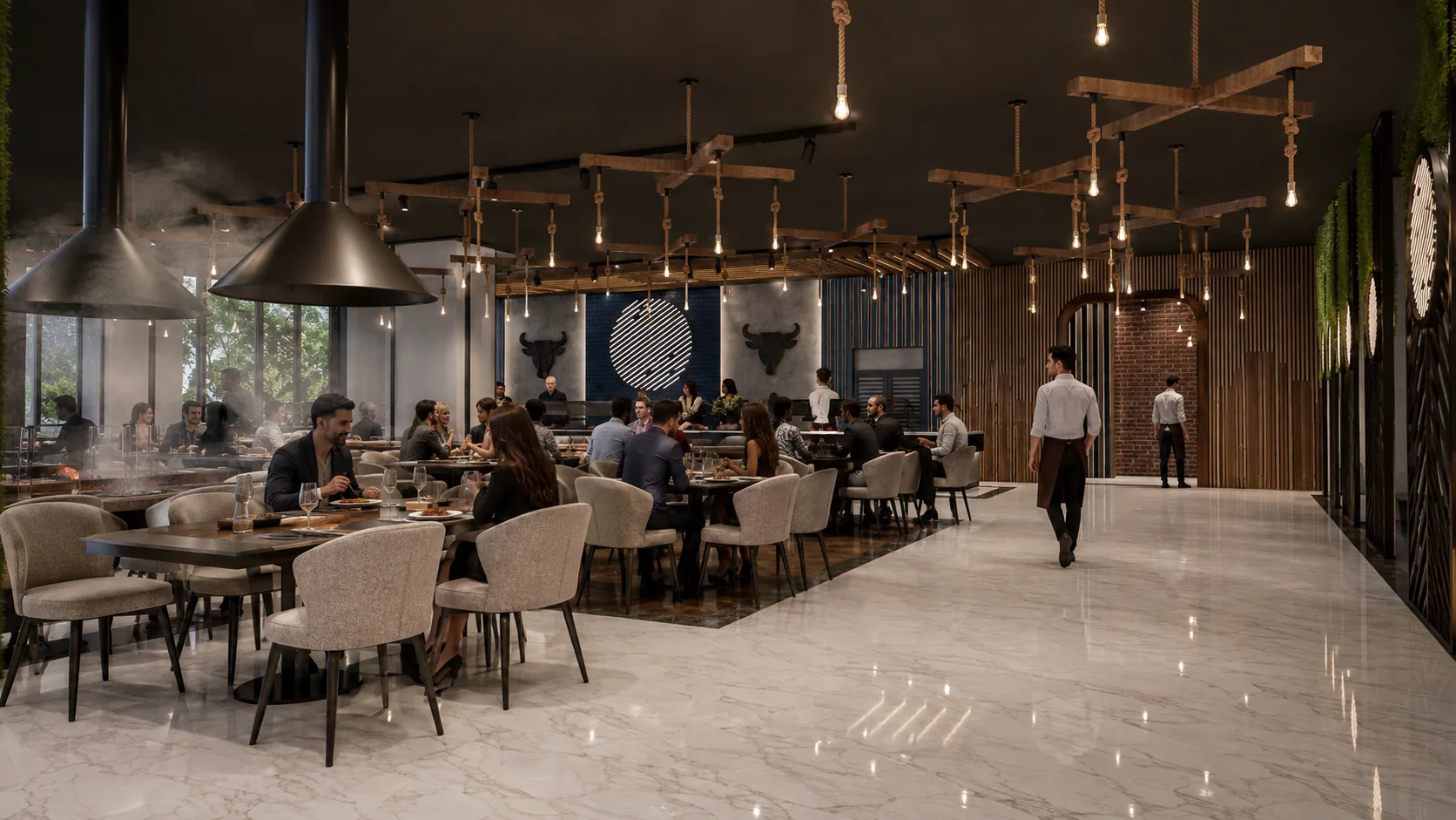 Dining under the filament rig