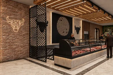Butcher counter and display