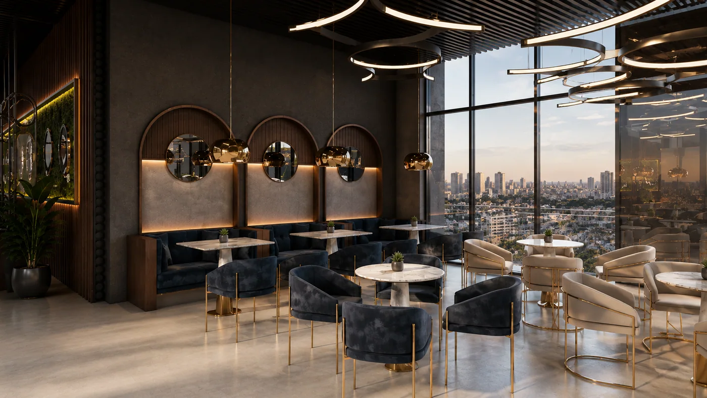 The lounge end of the plan