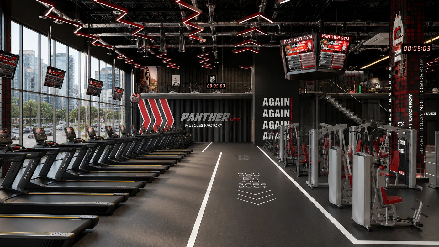 The running track and machines
