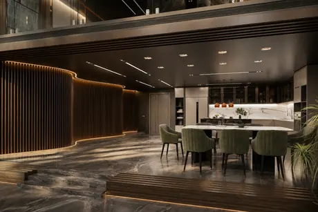 Dining area and kitchen