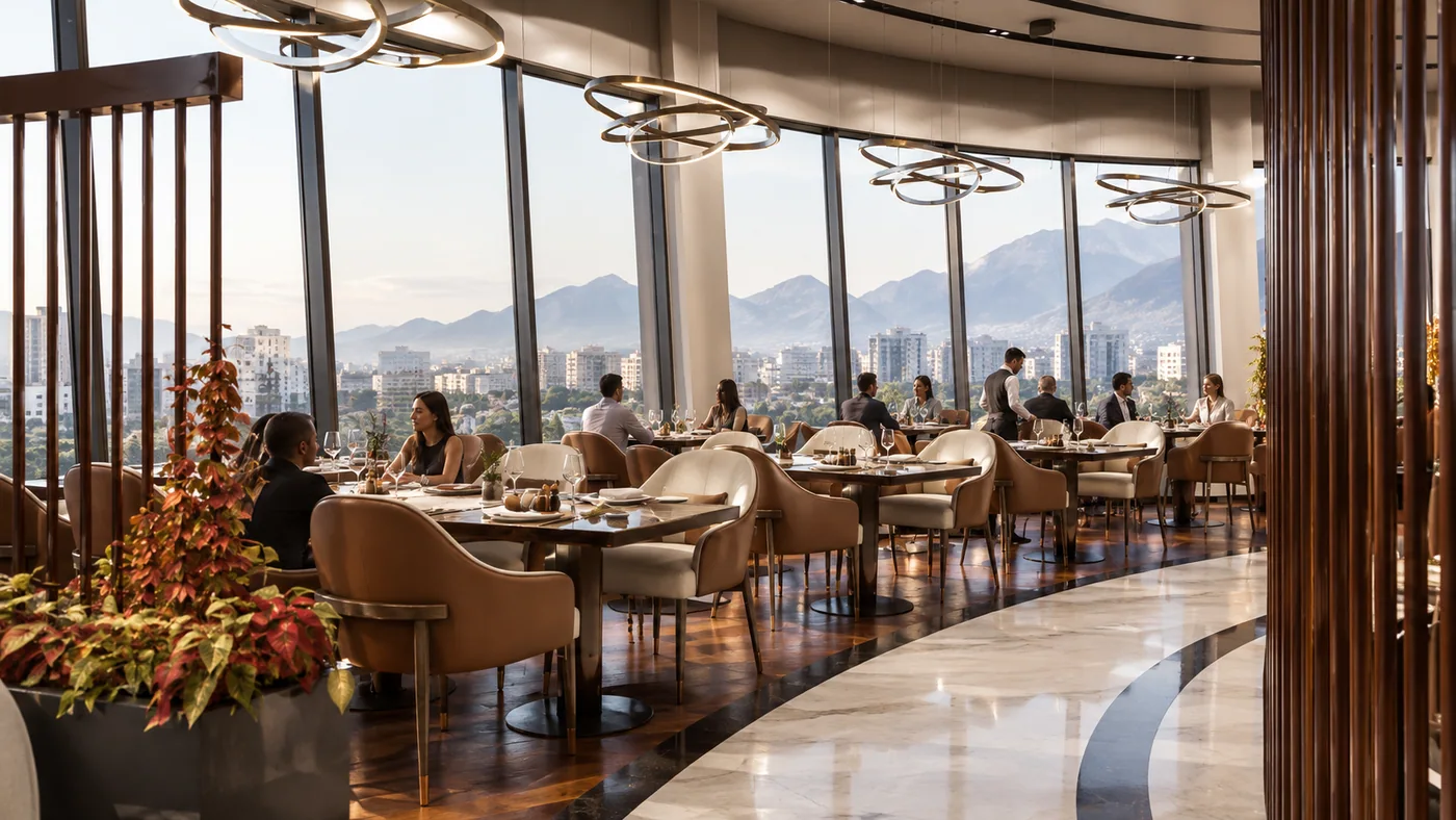 Tables at the glass line