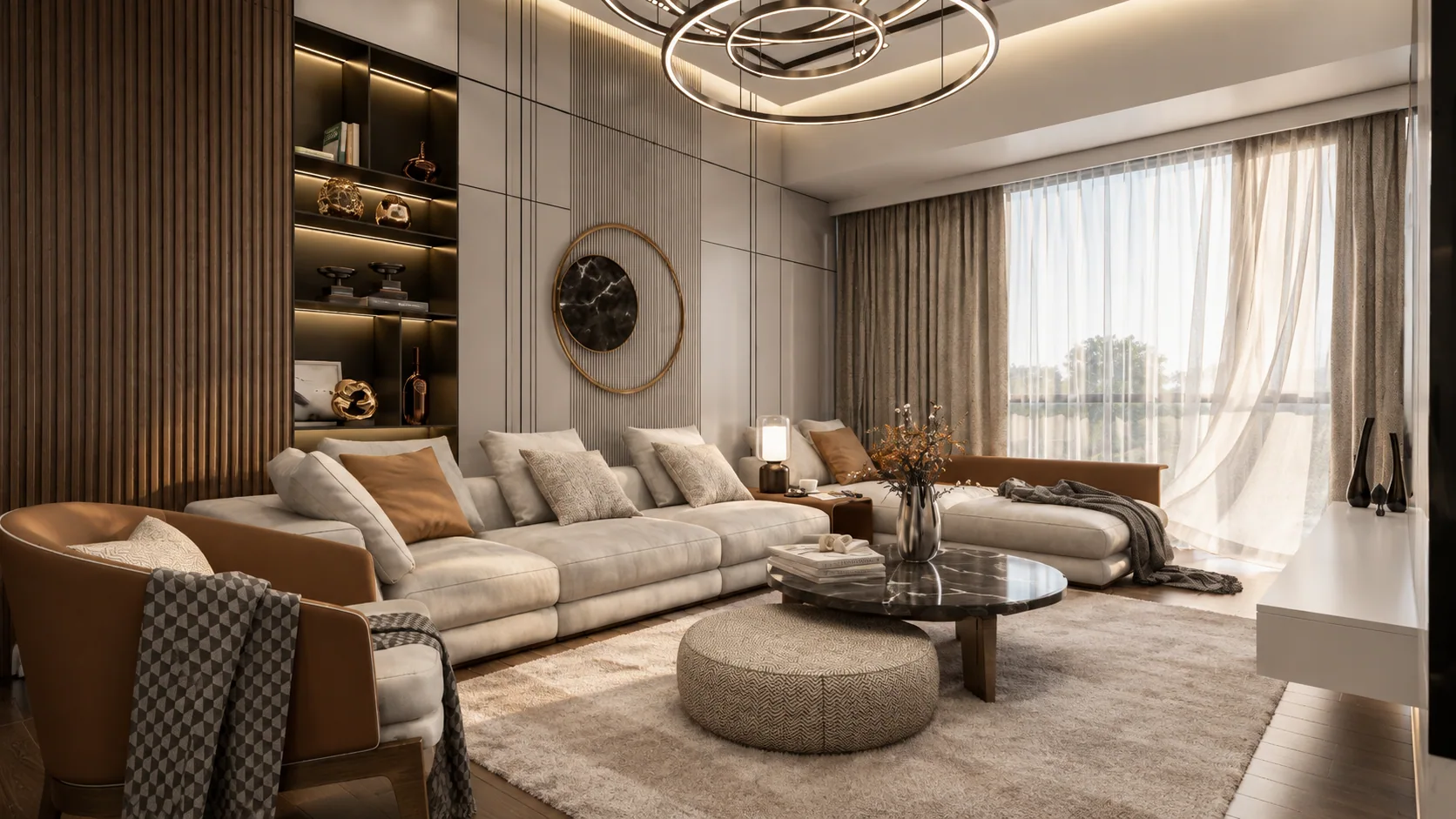 The living room toward the window