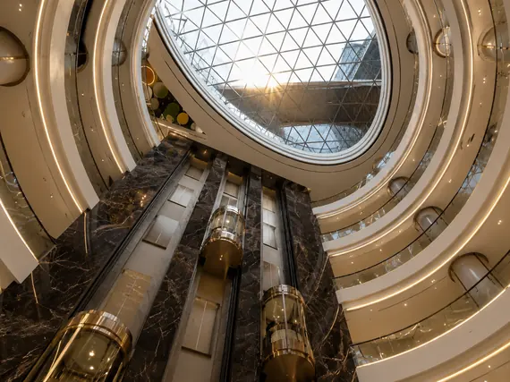 Atrium beneath the glazed dome