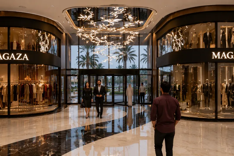 Retail entrance at ground level