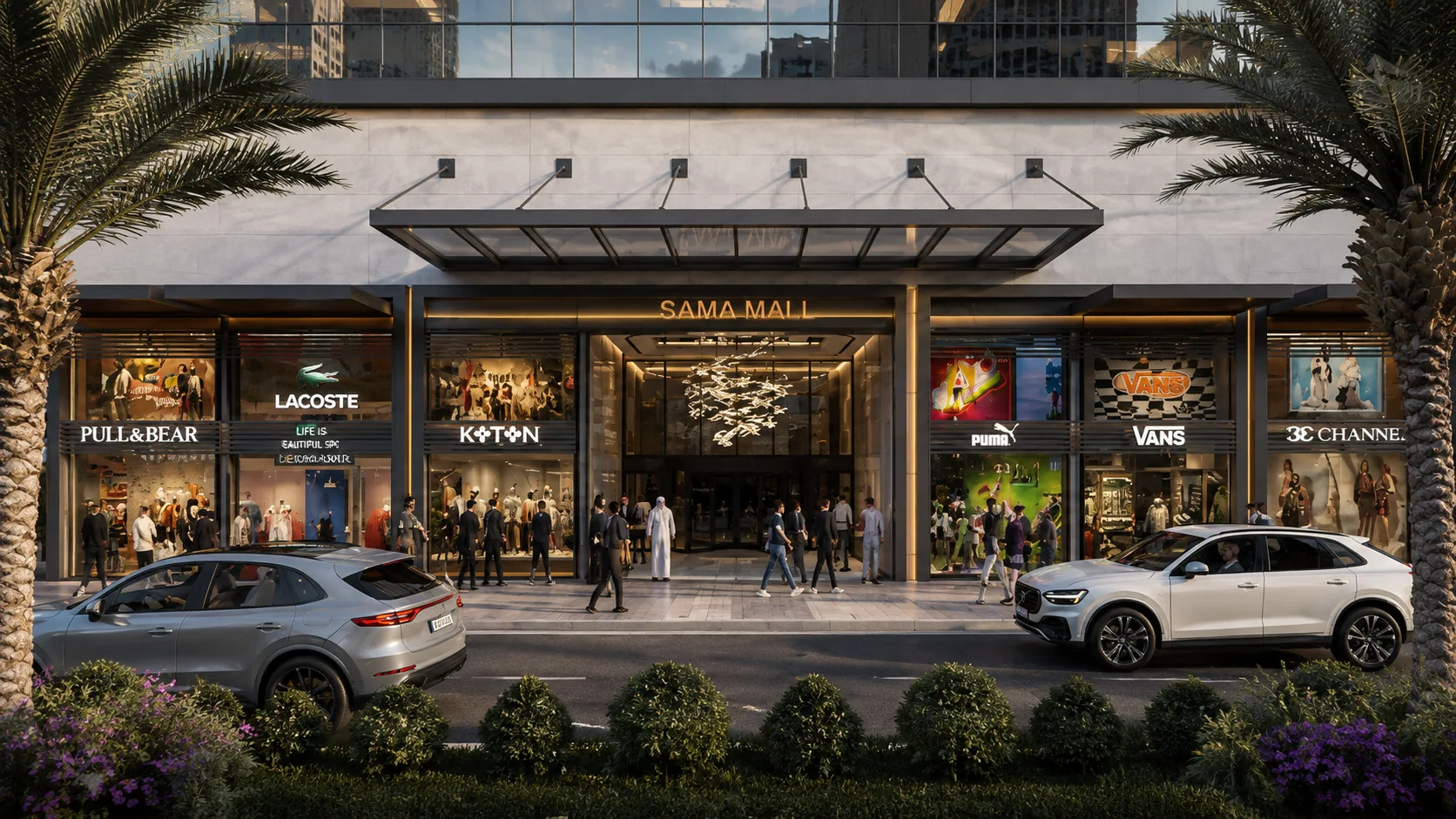 The main entrance canopy