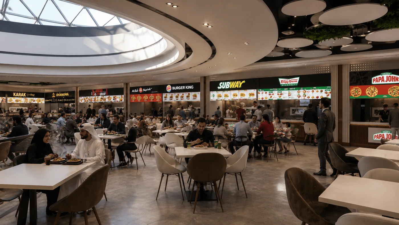 Counters along the food court