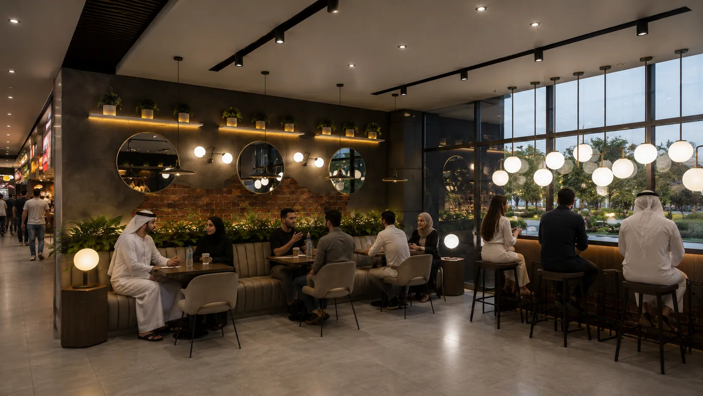 The lounge seating area