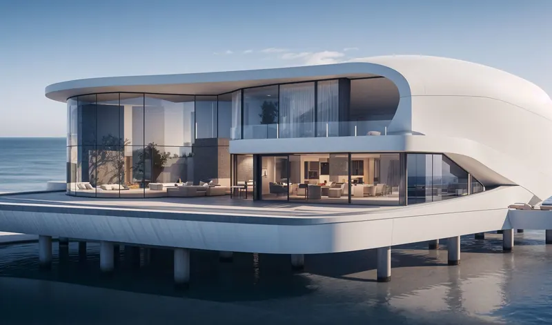 Villa raised over the water