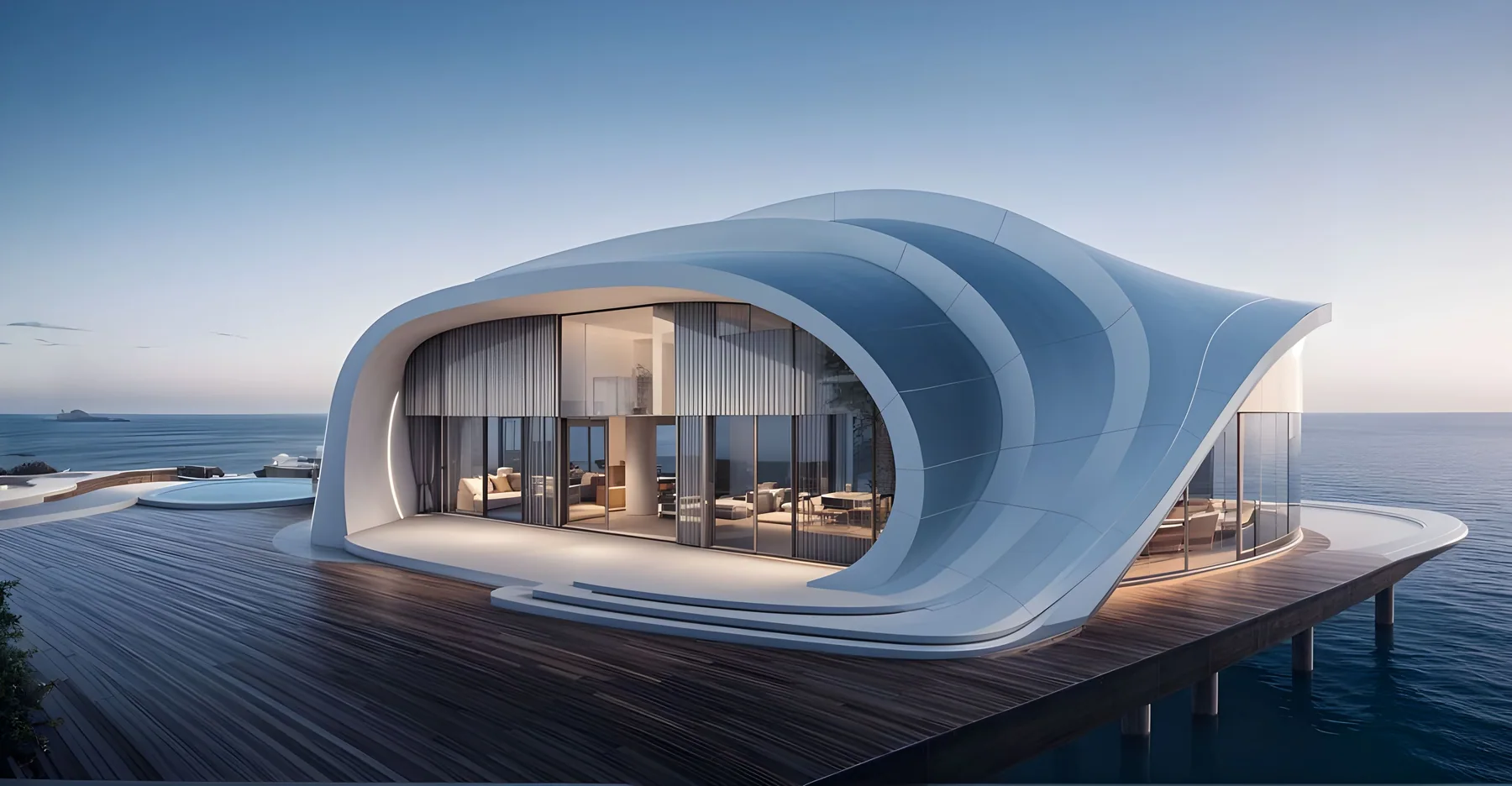 The shell opening toward the sea