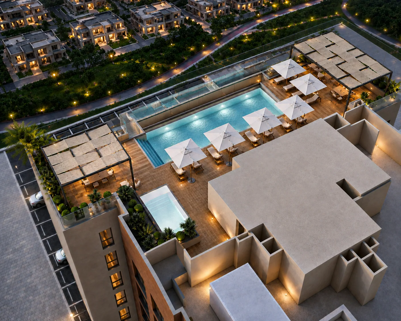Aerial view of the roof