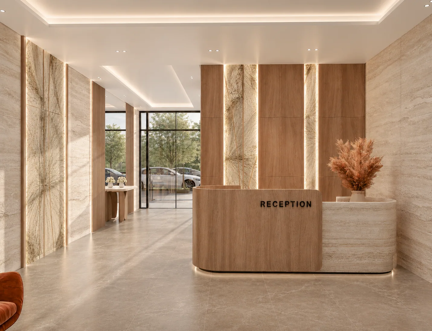 The reception desk