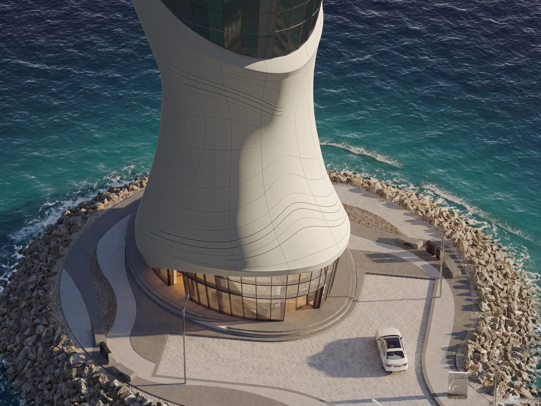Aerial view of the tower head