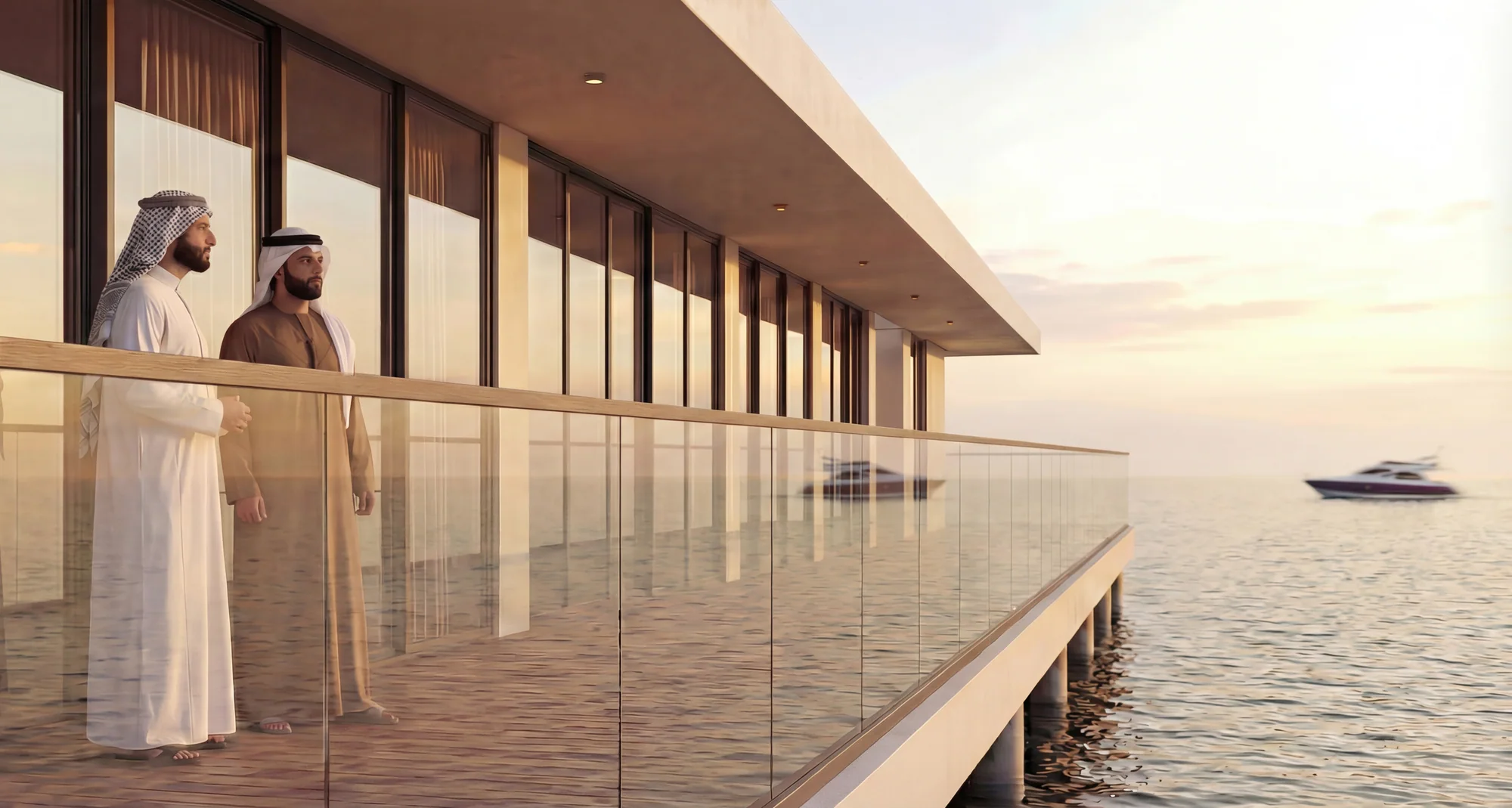 The club balcony over the sea