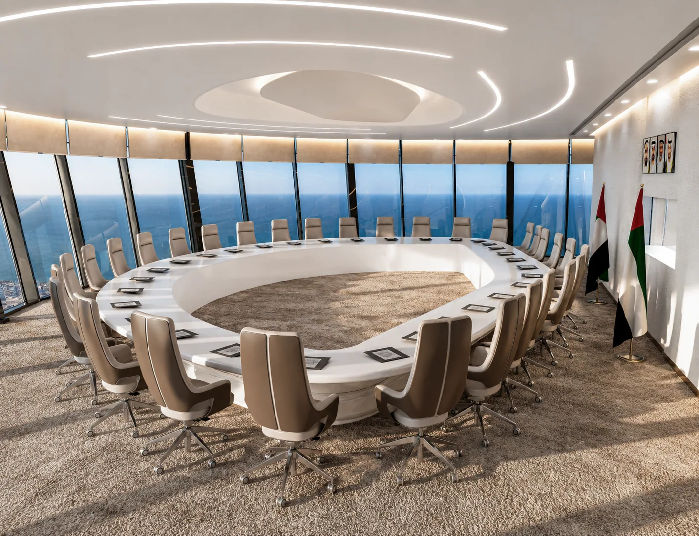 The round boardroom table