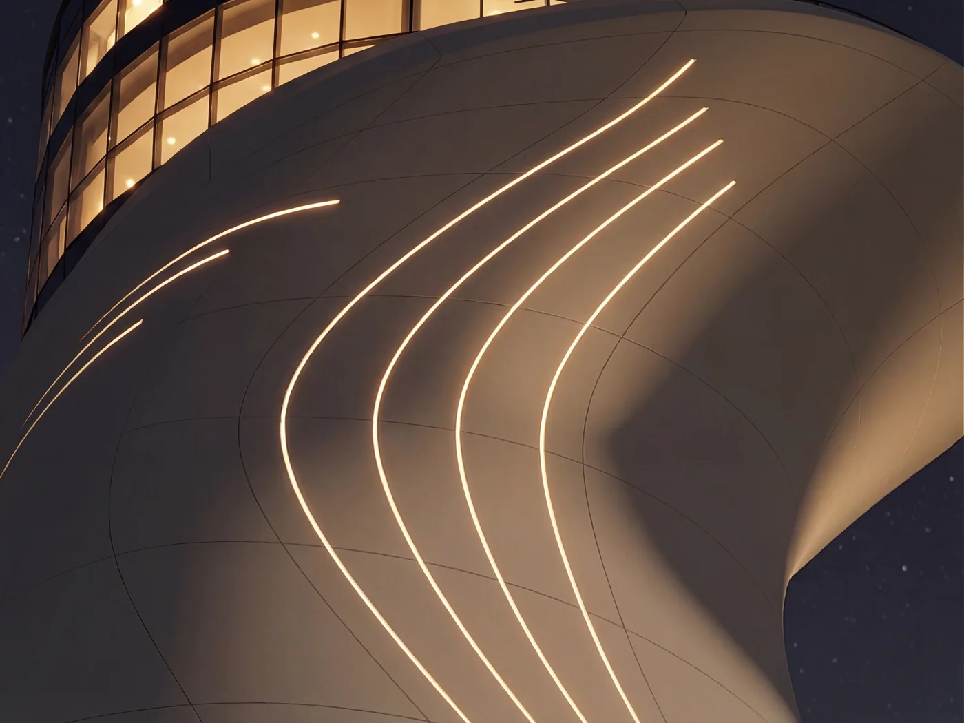 The lit seam detail on the shell