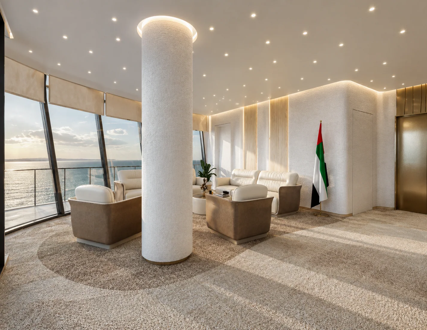 The lounge with sea outlook