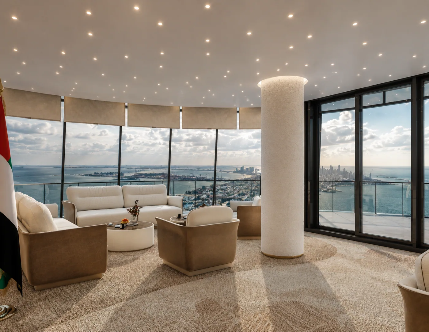 Lounge corner and glazing